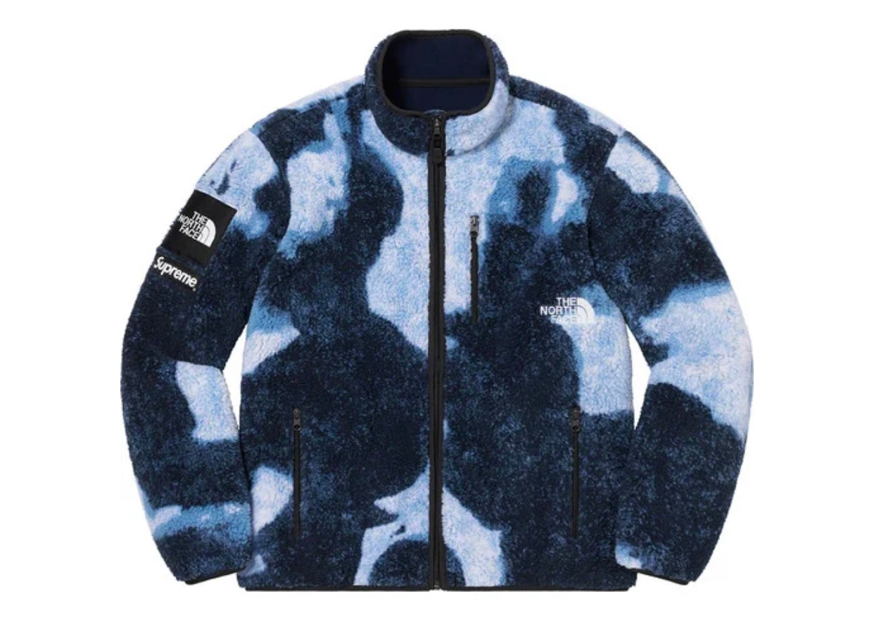 Supreme/ The North Face Bleached Denim Print Fleece Jacket – OASIS